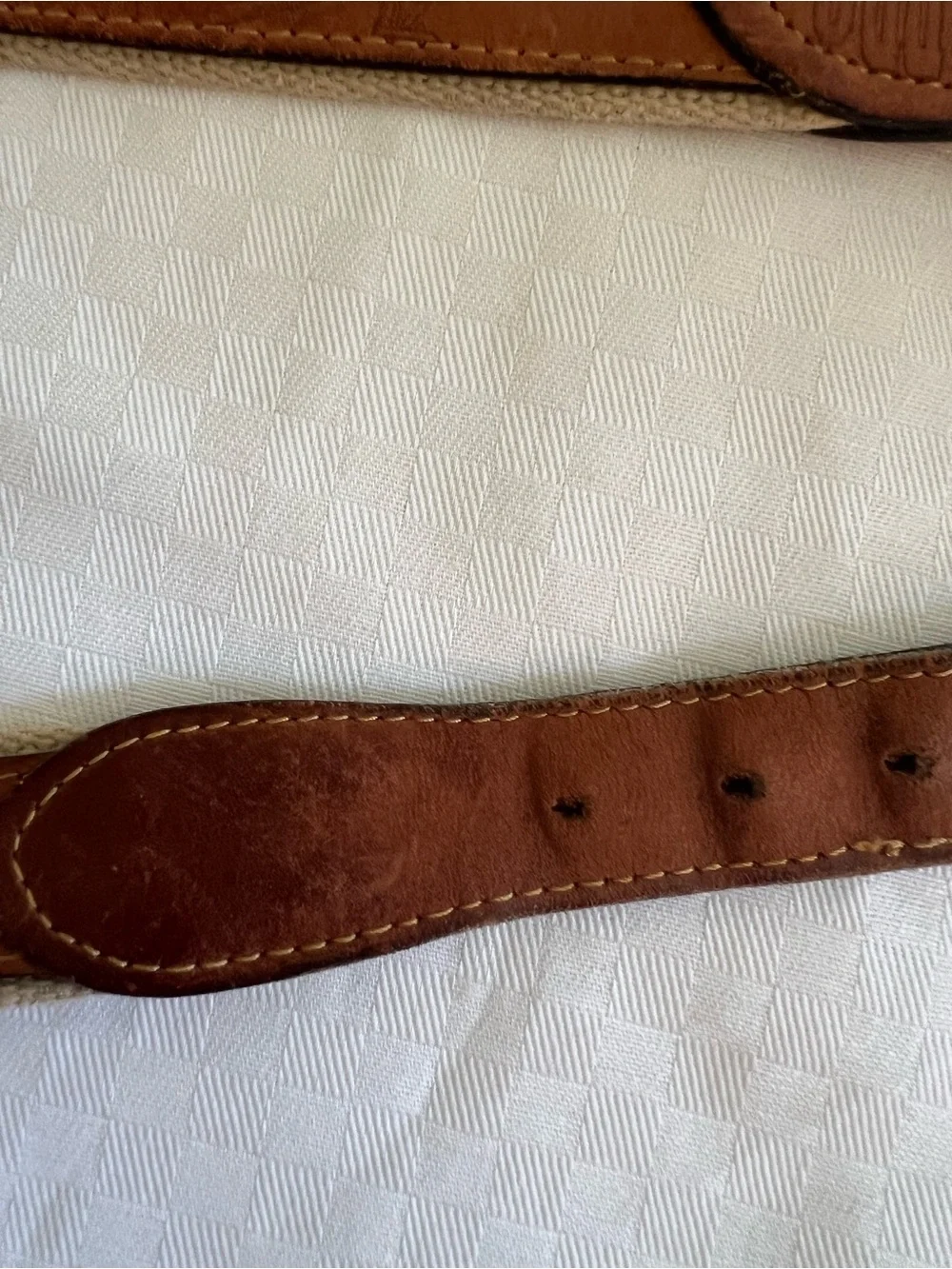 Zep-Pro Brown Leather and Canvas Belt with Fish Logo and Solid Brass Buckle